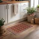 Artoid Mode Red Xmas Tree Mistletoe Christmas Door Mat, Winter Home Decor Low-Profile Non-Slip Washable Throw Rug for Kitchen Entryway Front Door Bedroom Bathroom 2x3 Feet