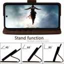 DuckSky for Samsung Galaxy S23 FE Genuine Leather Wallet case RFID Blocking4 Credit Card HolderReal Leather Flip Folio Book Phone case Protective Cover Women Men for S23FE case Brown