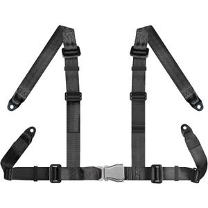 Yakitoko Universal 4 point Safety Harness Set 2" Fits Go Kart,UTV,ATV,Racing Black