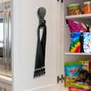 LUXES Pantry Door Storage Set for Fresh Food, Chips, and Snacks With Self-Storage Mount | Compact Alternative to Chip Clips & Magnetic Fridge Clips | Reusable AirTight Food Storage Bands (5ct) Chip Bag Closers - LUXES (Black)
