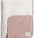 lulumoon Baby Blanket for Newborn Receiving: Minky Dot & Muslin Lightweight - Thermal Blanket Gift for Baby Shower & Hospital Welcoming 30"x40"Sand (Solid)