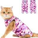 Avont Cat Recovery Suit - Kitten Onesie for Cats After Surgery, Cone of Shame Alternative Surgical Spay Suit for Female Cat, Post-Surgery or Skin Diseases Protection -Purplecamo(S)