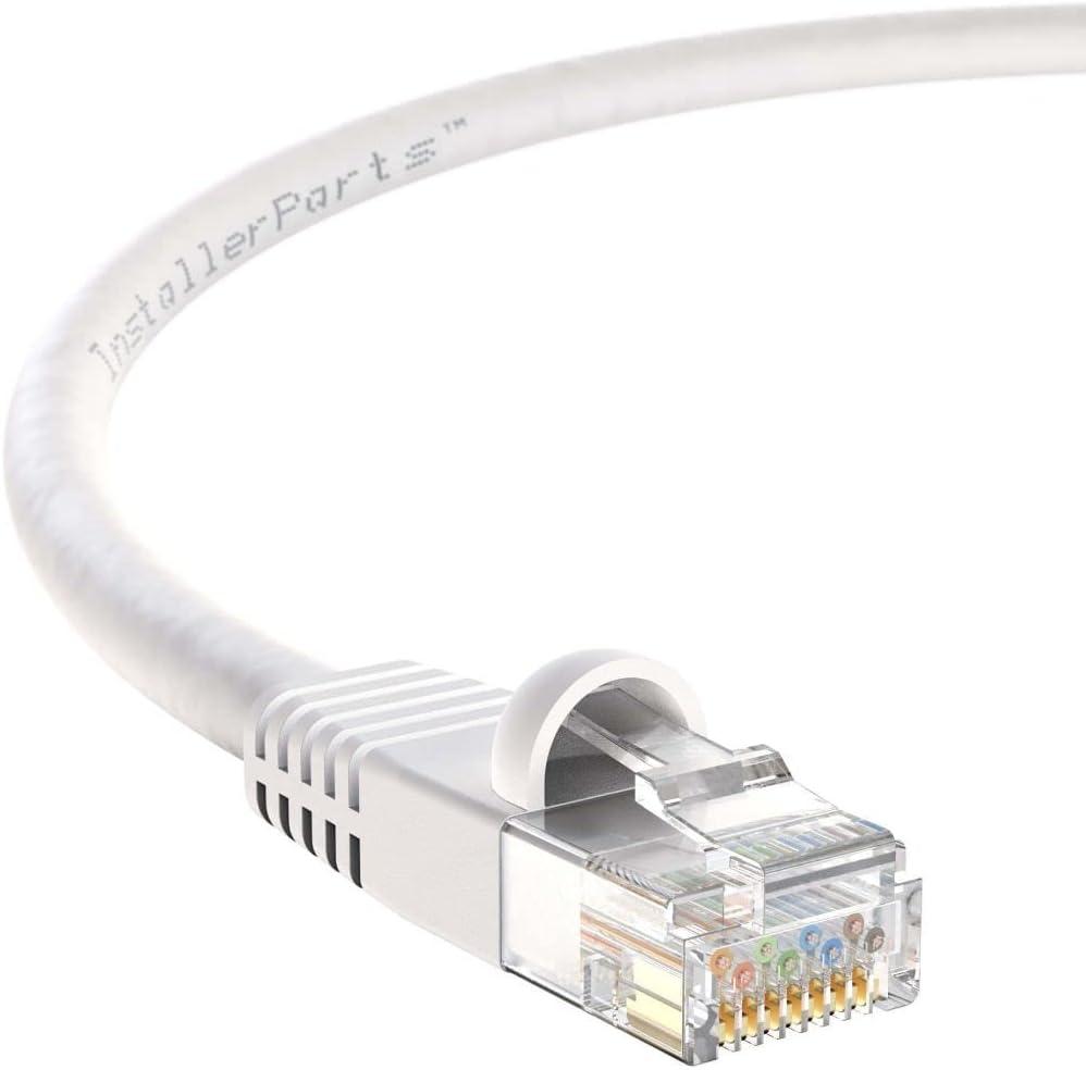 InstallerParts CAT6 Cable UTP Booted [White] - 12 FT - 1 Pack - Professional Series - 10Gbps, Cat6 Patch Cable, Network, Internet