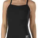 Speedo Women's Swimsuit One Piece Endurance+ Flyback Solid Adult Team Colors (34, Black/Black)