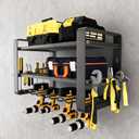 Power Tool Organizer Wall Mount, Heavy Duty 3 Layer Cordless Tool Organizer 4 Drill Organizer Wall Mount Black Shelf Power Tool Organizer Garage