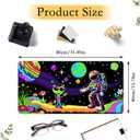 Astronaut and Alien Trippy Desk Mat,Large Gaming Mouse Pad,Non-Slip Rubber Base Mousepad with Stitched Edges,Waterproof Mouse Mat Desk Pad for Work, Game, Office (31.5x15.7 in)