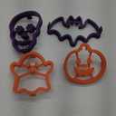 Kamehame Halloween Silicone Pancake Molds for Skull, Ghost, Bat and Pumpkin Shape Pancakes, 4 Pack Nonstick Pancake Shaper for kids, Fun Halloween Cake Ring Mold for Griddle Cooking