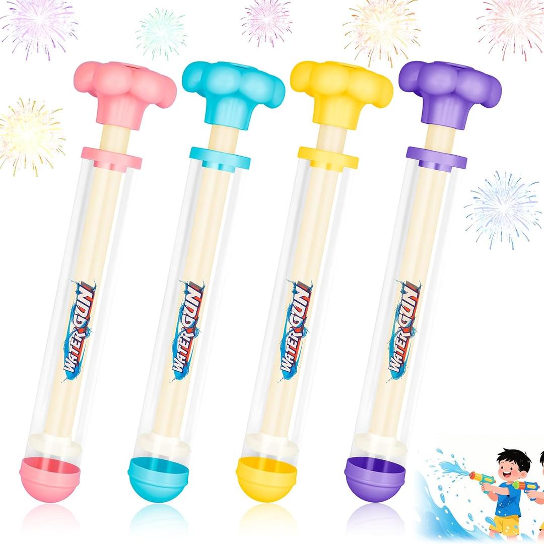 4pack Fireworks Shaped Water Gun, Couple Romance Firework Style Water Spray Gun, Large Capacity Fire Works Watergun for Bathing, Pool, Party Entertainment, Concert Family Gathering Marriage Proposal (Mix 4 Colors)