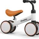 Phobby Baby Balance Bike for 1 2 Years Old Boys Girls, 4 Wheels Toddler Bike with Adjustable Seat, 12-24 Months Kids First Birthday Toy Gift