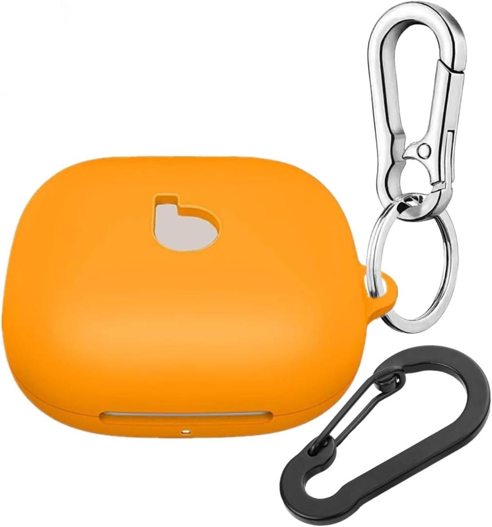 Compatible with Beats Powerbeats Pro 2 Case Cover with Keychain,Soft Silicone Shockproof Portable Earphone Sleeve Scratch Protective Cover for Powerbeats Pro2 for Men Women (Orange)