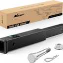 Nilight Trailer Hitch Extender 18 Inch Extension Length Fits for 2 Inch Receiver Tube with 5/8 Inch Stainless Steel Bolt Flange Nut and Clip 3,500 LBS GTW Matte Black