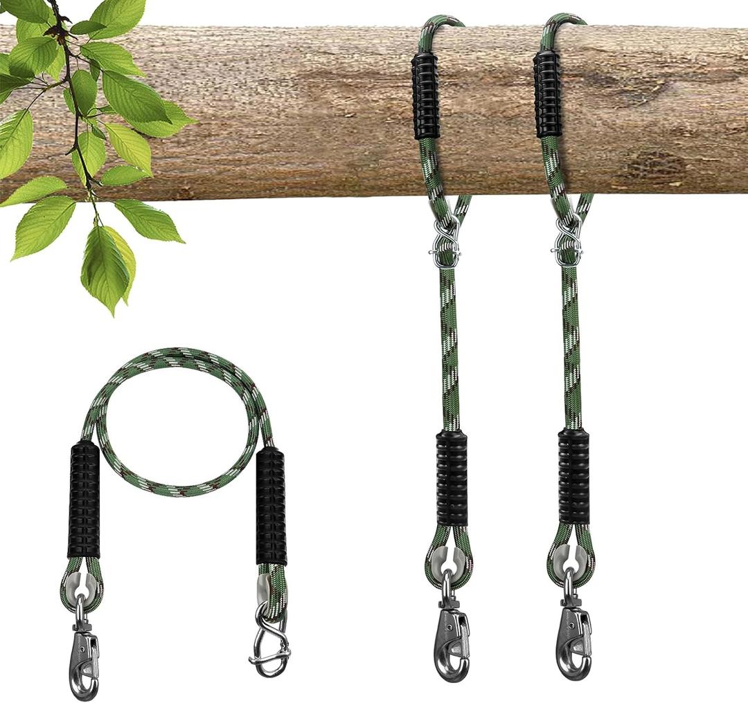Adjustable Tree Swing Ropes Heavy Duty Hammock 7.25Ft(87"),360Rotation Tree Swings Hanging Straps for Outdoor Swings Hammock Playground Set Accessories,2Pack of Green