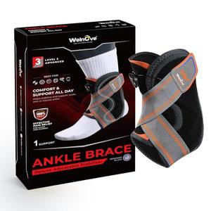 Welnove Ankle Brace: Ankle Stabilizer Brace for Women & Men, Ankle Support Sprained for Achilles,Tendon,Sprain,Injury Recovery, Comfortable Compression & Breathable Design (XL, J-shaped plate)