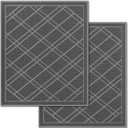 SlipToGrip Universal Door Mat, Plaid Design - Grey, 42 x 5 - No Slip, Durable and Washable, Outdoor and Indoor Floor Welcome Mat Entry - Front Door, Dust Absorbent, 2pk