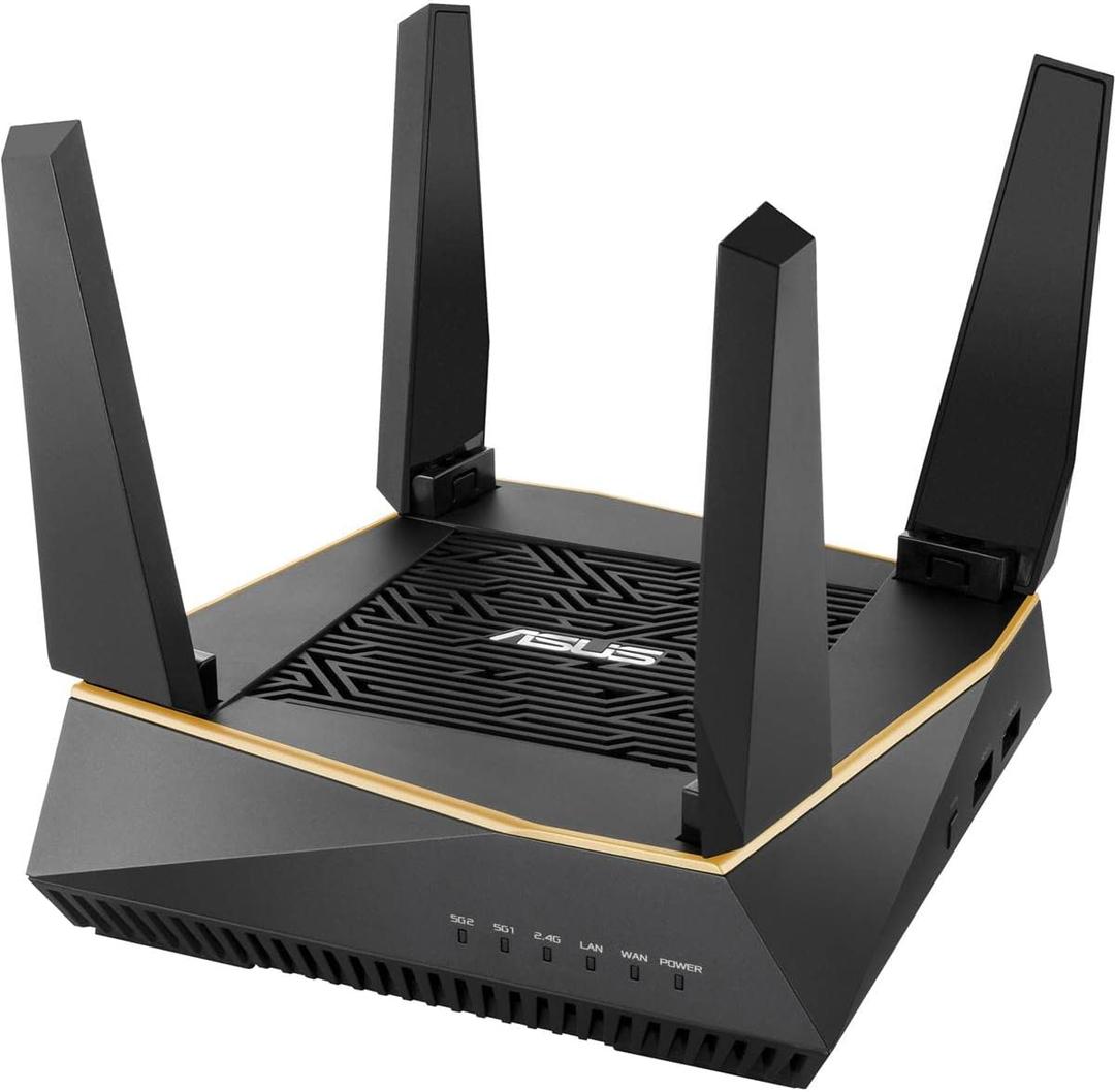 ASUS AX6100 WiFi 6 Gaming Router (RT-AX92U) - Tri-Band Gigabit Wireless Internet Router, Gaming & Streaming, AiMesh Compatible, Lifetime Internet Security, Adaptive QoS