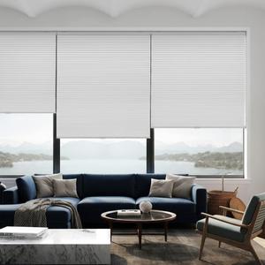 28" W x 50" H Cordless Cellular Shades, Cell Shades for Windows Full Blackout Window Blinds Protect Privacy Cordless Honeycomb Blinds for Kitchen, RV, Office. White.