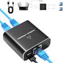 Gigabit Ethernet Splitter 1 to 2, 1000Mbps High Speed Internet Cable Splitter(2 Devices Simultaneously Networking), RJ45 Splitter for Cat5/5e/6/7/8 Cable