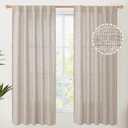 YoungsTex Linen Semi Sheer Curtains 63 Inch Length 2 Panels for Window, Light Filtering Drapes Rod Pocket for Living Room Bedroom Office Farmhouse Burlap Textured Lightweight Back Tab, 42 X 63 Inch