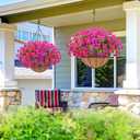 2 x Elyum 2 Pack Artificial Hanging Flowers for Outdoors, Fake Flowers Artificial Petunias Hanging Baskets for Outdoors, UV Resistant Fake Hanging Plants Flowers for Outside Garden Patio Porch Decor