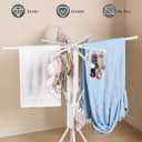 Foldable Four-Legged Clothes Drying Rack Extendable with 16 Clips
