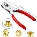 Mudder 301 Pcs Grommet Eyelet Pliers Tool Kit, Fabric Leather Hole Eyelets and Grommets Punch Pliers with 300 Metal Eyelets for Belt Shoes Cloths(1/4 Inch,Gold)