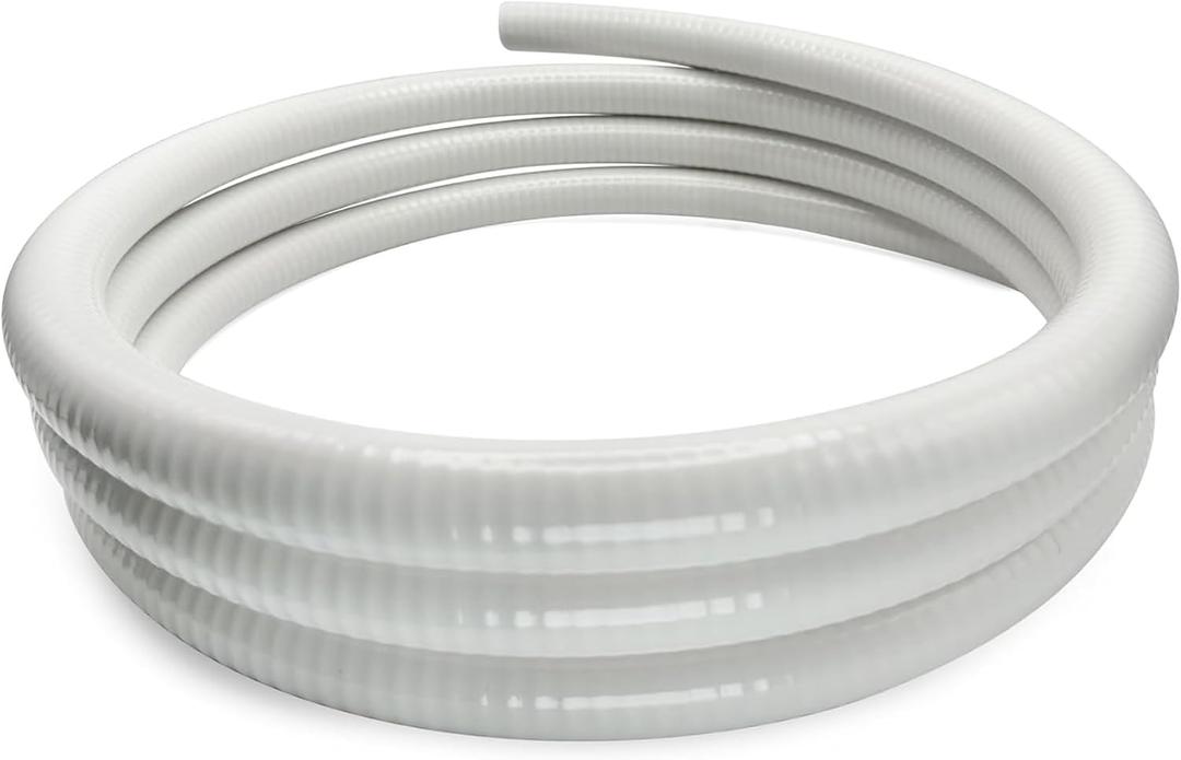 Flexible PVC Spa Hose for Cold Plunge or Ice Baths, 3/4" Schedule 40 White Tubing (12 Foot)
