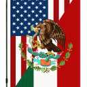 Mexico and Ameri-ca Frendship Garden Flag 12X18 Inch Mexican Burlap Flag for Garden Yard Room Outdoor Decor