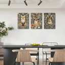 SIXWOOD William Morris Forest Animal Canvas Wall Art 3-Piece, 16"x24" Each