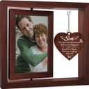 Vetbuosa Memorial Gifts for Loss of Son,Rotating Wooden Picture Frame, Sympathy Gift Keepsake, Healing Grief Gift for Loss of Son, Remembrance for Funerals, Memorial Ceremonies, Fits 4x6 In Photo