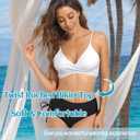 Women's Twist Front V Neck Bikini Top Padded Adjustable Spaghetti Straps Bathing Suit Tops Only (XL)
