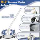 16.5" Pressure Washer Surface Cleaner Attachment, Max 4400 PSI, Stainless Steel Housing, 1/4" Quick Plug, for Gas and Electric Power Washers, Concrete Driveway Deck Wash