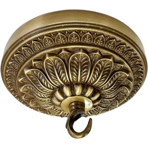 5.9 inches Brass Ceiling Light Canopy Plate, Antique Mounting Canopy Kit for Pendant Light, Hanging Fixture, Chandelier Plate Cover (Retro) (5.9'', Aged Bronze Gold)
