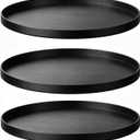 3 Pcs Round Serving Tray,13.7'' Restaurant Serving Tray with Raised Edges
