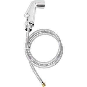 Universal Kitchen Sink Faucet Sprayer Head Attachment Compatible with Moen Faucet Sprayer Replacement, Kitchen Sink Side Sprayer with Transparent Hose/Holder, Chrome