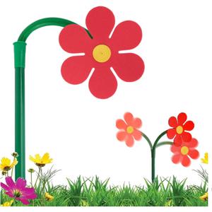 Crazy Daisy Sprinkler Crazy Dancing Flower Water Sprinklers Funny Sun Flower Dancing Daisy Lawn Sprinkler for Yard Watering Dogs Playing Red Garden Sprinklers