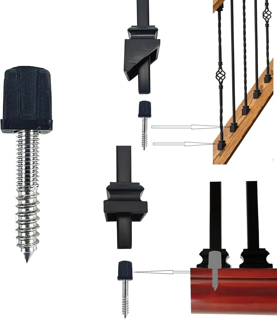 Adjustable Angle Connectors for 1/2" Square Balusters Installation with Screws Pack of 10