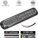 Aluminum Housing White 24LEDs Trailer Backup Reverse Light Surface Mount 7.5 inch Bar Strip Truck Bed Lights of Pickup Tractor Camper IP67 Waterproof 2Pcs