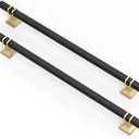 10 Pack 10 Inch Black and Gold Cabinet Pulls Kitchen Cabinet Handles, Black and Gold Cabinet Handles Square Dresser Drawer Pulls Kitchen Cabinet Hardware (10 inch (256mm) Hole center)