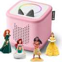 Toniebox 2 Audio Player Disney Princess Bundle for Kids 3+ with Ariel, Moana, Merida, and Belle - Cloud Pink