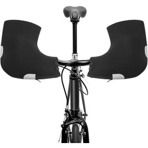 Bike Handlebar Mitts Polar Fleece Lining Handlebar Mittens (Black)