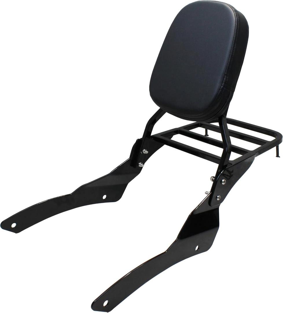 YHMOTO Black Motorcycle Sissy Bar Backrest with Luggage Rack For Yamaha VStar 650 400 DS650 Classic DS400 V star 1996-2017