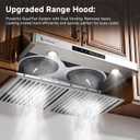 AMZCHEF 30" Stainless Steel Under Cabinet Range Hood, 1050 CFM Dual-Fan | Stainless Steel hood with Touch/Remote/Gesture Control, timer, LED lights & dishwasher-safe baffle filters 3 outlets