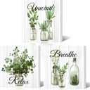 NutArtPic Sage Botanical Wall Art Eucalyptus Leaf Picture Sage Green Botanical Plants Paintings For Bathroom Living Room Bedroom Office (Sage Green)