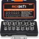 REXBETI Impact Bolt & Nut Remover Set, 13+1 Pieces Bolt Extractor Tool Set with Solid Storage Case