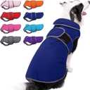 MIGOHI Warm Dog Coat Winter Dog Jacket,Waterproof Cold Weather Coats for Dogs,Fleece Jacket for Small Medium Large Dogs,Reflective Thick Fleece Vest with Leash Hole (Navy)