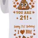 21st Birthday Gifts for Her Him - Happy Prank Toilet Paper - 21st Birthday Decorations Party Supplies Favors - Novelty Bday Present for Boy Girl, Men Women, Guys, Friends - 21 Year Old Funny Gag Gifts