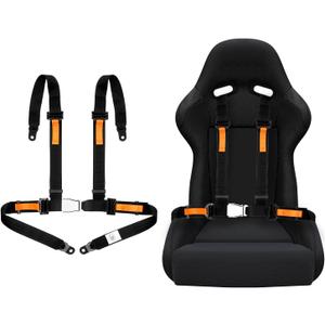 Yakitoko Universal 4 point Safety Harness Set 2inch Fits Go Kart,UTV,ATV,Racing Black