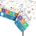 CC HOME 1 Pack Science Laboratory Plastic Tablecloth 54 x 87 Inch Long Rectangular Table Cover for Buffet,Birthday Party Holiday Dinner,Picnic or Tablecloth for Kitchen Event Use