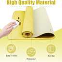 Leather Desk Pad Protector, 47.2'' x 23.6'', Suede Base Sewing Desk Blotter, Non-Slip Office Mat, Waterproof Writing Pad - Yellow