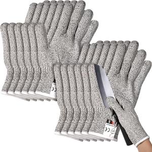 Potchen 4 Pairs Cut Resistant Gloves Level 5 Protection Cutting Anti Cut Gloves for Kitchen Fish Slicing and More (Medium)